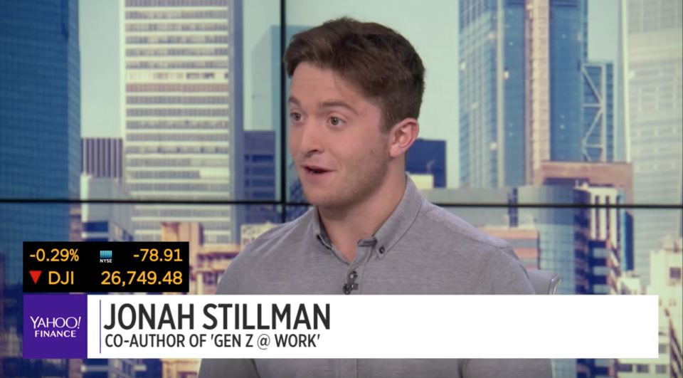 Jonah Stillman is one of the rising spokespeople for Generation Z. (Photo: Yahoo Finance)
