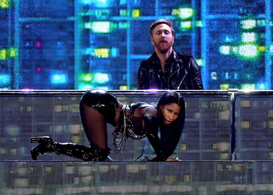 <p>DJ David Guetta and rapper Nicki Minaj perform onstage during the 2017 Billboard Music Awards at T-Mobile Arena on May 21, 2017 in Las Vegas, Nevada. (Photo by Ethan Miller/Getty Images) </p>