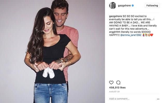 Lothario Gaz recently revealed he was expecting his first baby with girlfriend Emma. Source: Instagram