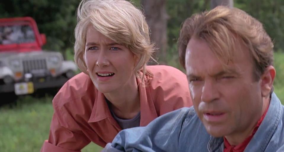 jurassic park, sam neill, laura dern