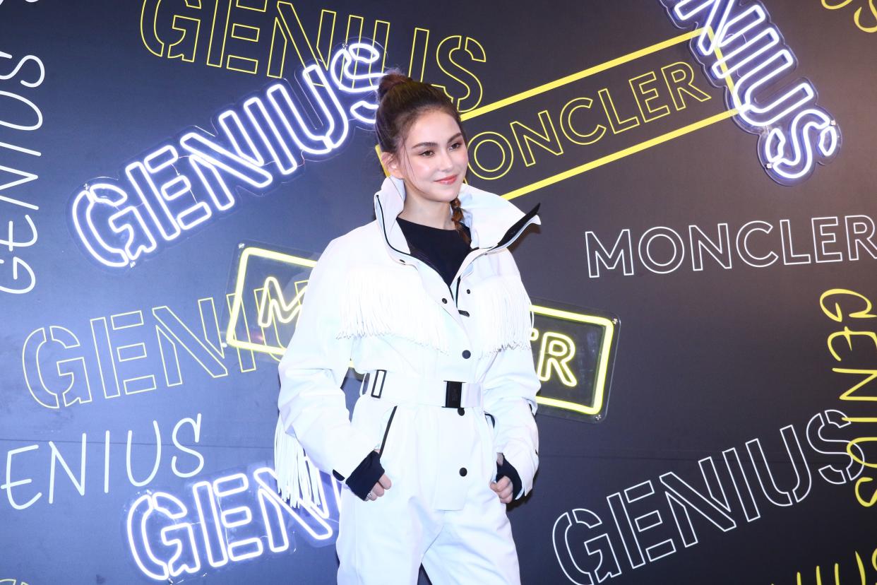 TAIWAN, CHINA - NOVEMBER 07: (CHINA MAINLAND OUT)Hannah Quinlivan attended the opening ceremony of Moncler Genius concept store with a white down jacket and cute braids on 07 November, 2019 in Taipei,Taiwan,China.(Photo by TPG/Getty Images)