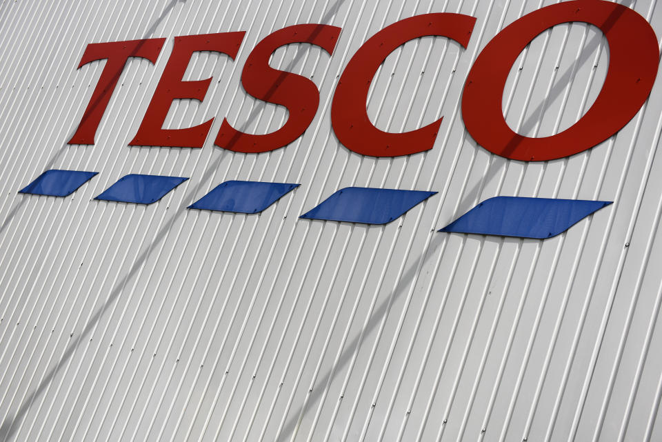 British supermarket chain TESCO logo. Getty Images