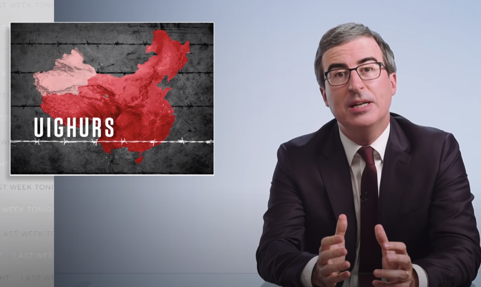 John Oliver used his latest HBO show to detail the plight of the Chinese Uyghurs. 