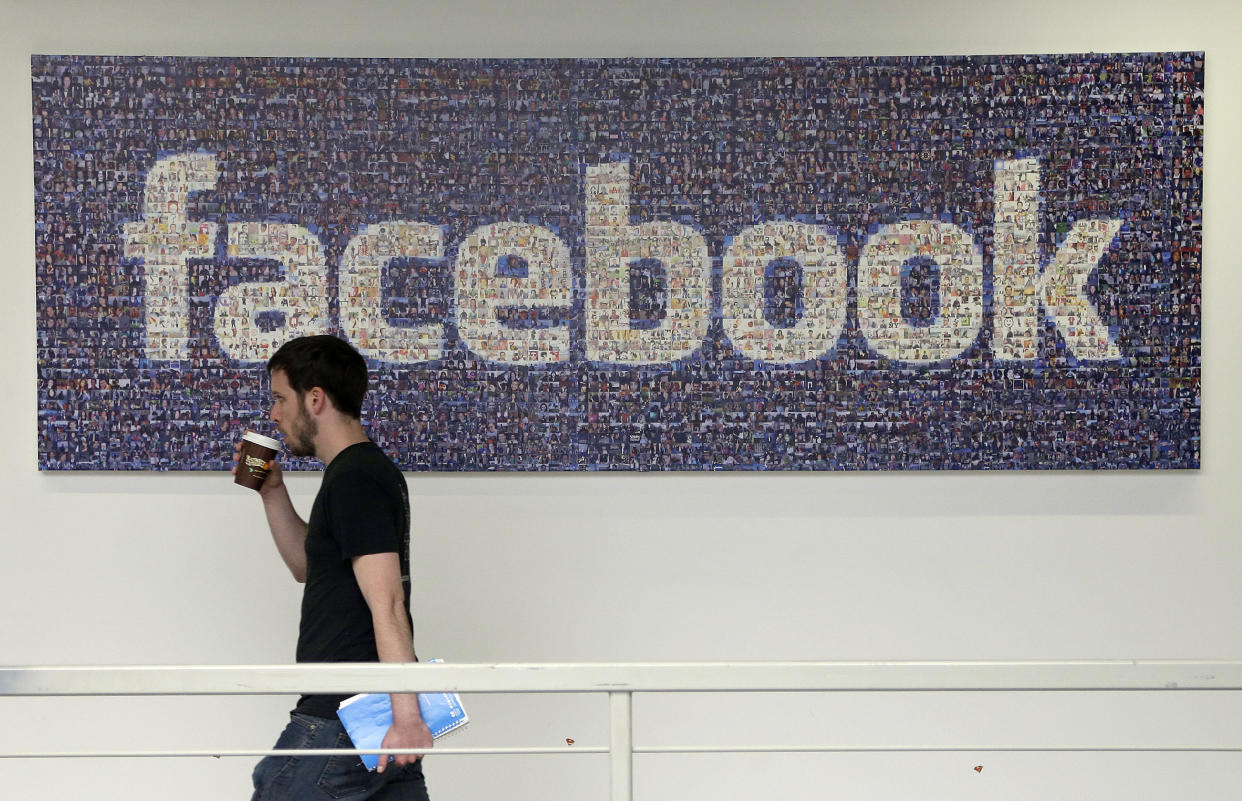 Facebook says data collected via a quiz app was passed to Cambridge Analytica in violation of its terms. (AP Photo/Jeff Chiu, File)