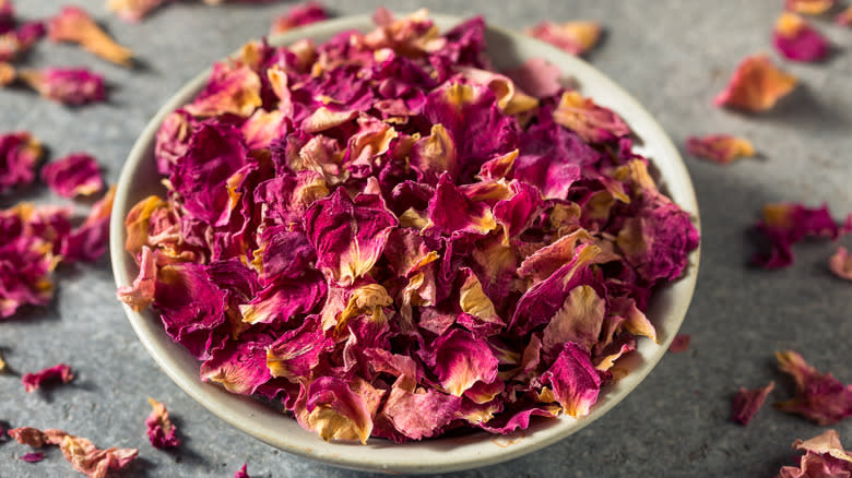 dried rose petals