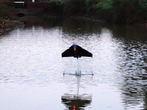 The bio-inspired robot can travel 26 metres through the air after take-off (Imperial College London)