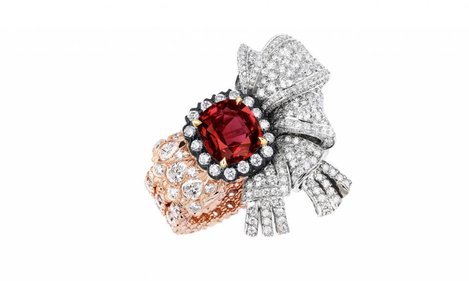 <p>À Versailles Salon de Mercure Ring, price upon request, visit <span>dior.com</span> or call +1 800.929.DIOR for more information </p>