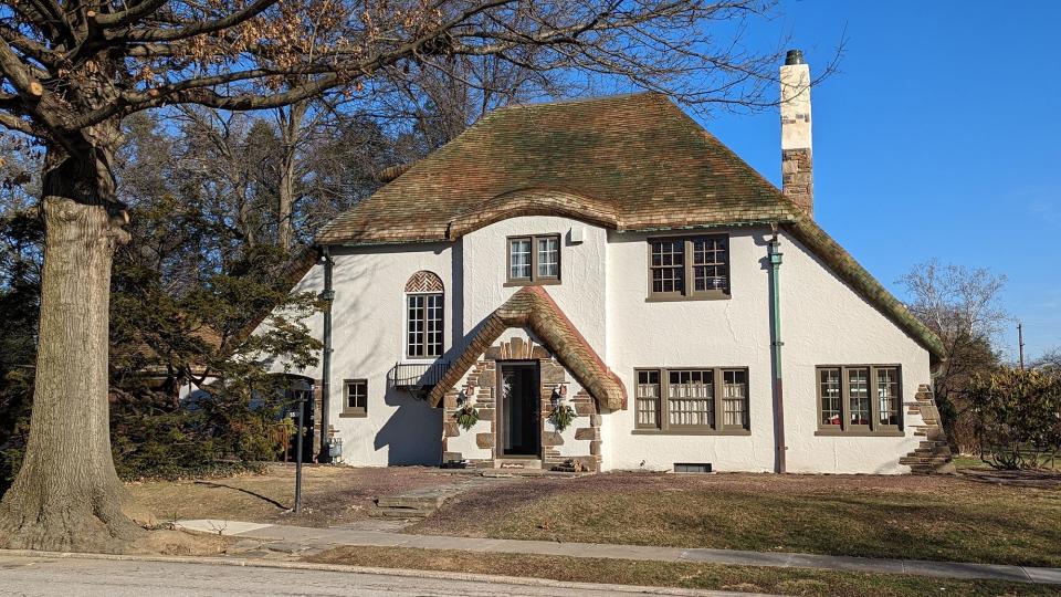 The completed roof in January. A protective coating of copper naphthenate, applied to the roof initially created a green tint that will fade into the color of the wood as the preservative ages.