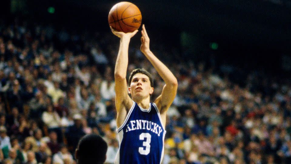 Kentucky Wildcats guard Rex Chapman (3) in action against the Iona Gaels at Rupp Arena in December 1986. - Malcolm Emmons/USA TODAY Sports