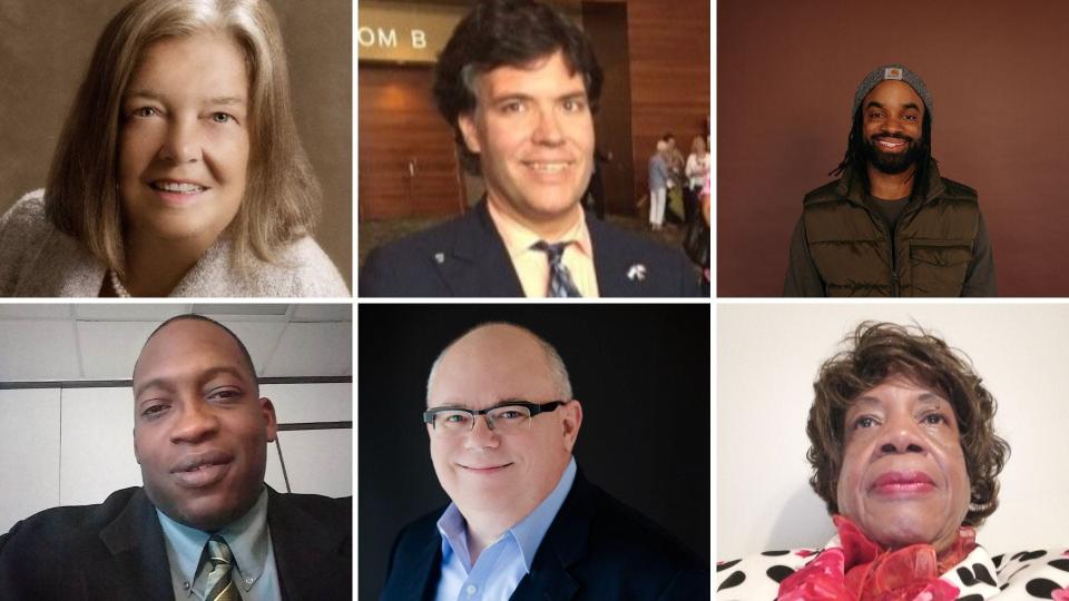 Candidates running for an at-large seat on the Des Moines City Council on March 19 are, from left to right, Dr. Claudia Addy, Benjamin Clarke, Justyn Lewis, Robert "Bobby" Pate, Mike Simonson and Rose Marie Smith.