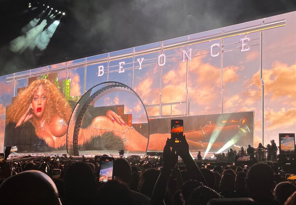 A screen at Beyonce's Renaissance World Tour