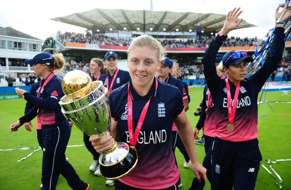 Heather Knight captained England to the ICC Women's Cricket World Cup two years ago