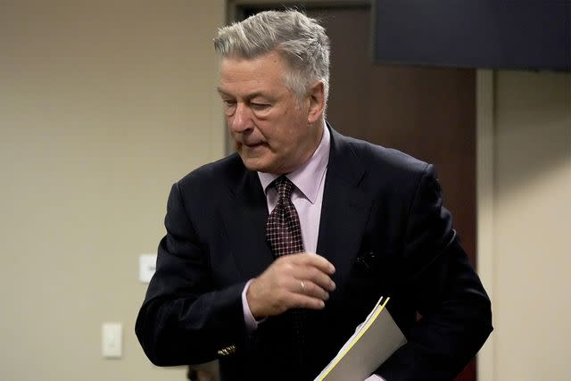 <p>Ross D. Franklin - Pool/Getty</p> Alec Baldwin arrives for his hearing at Santa Fe County District Court on July 10, 2024 in Santa Fe, New Mexico