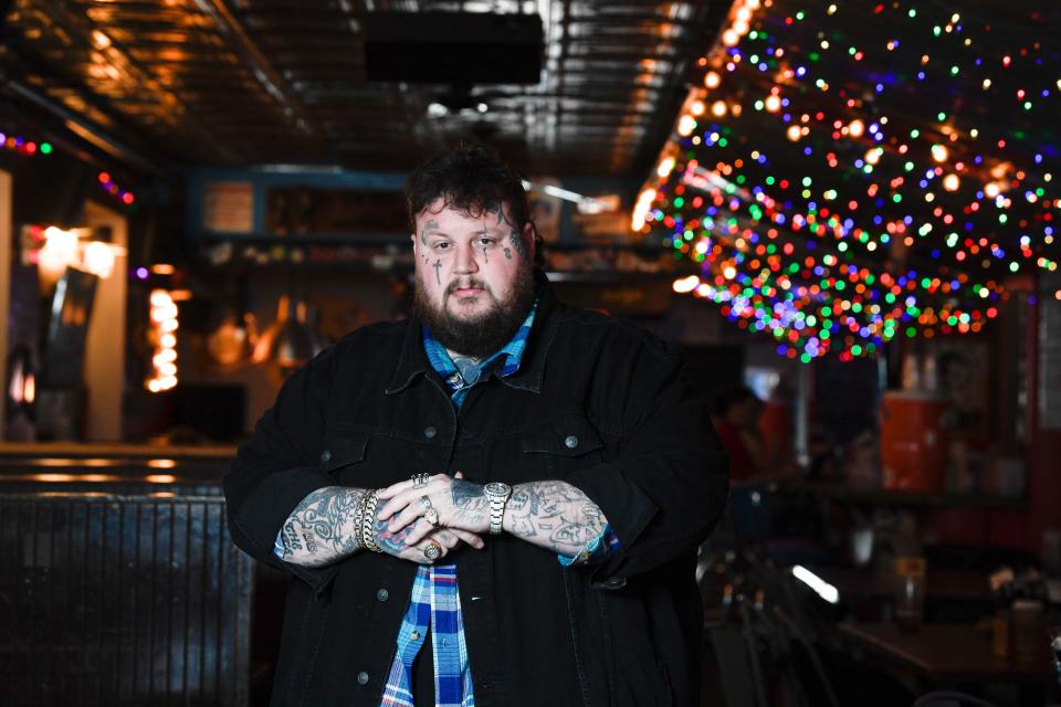 Jellyroll visits Tin Roof, Tuesday, April 12, 2022, in Nashville where he cut his teeth as a new artist from rapping to country radio. 'Jelly' is also launching a new concert at Bridgestone Arena to benefit at-risk youth and youth drug recovery. 