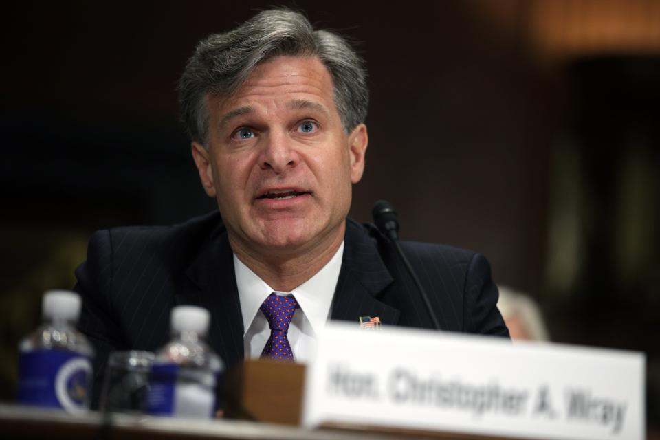 FBI Director Christopher Wray testified on Tuesday about his agency’s ongoing efforts to bring Capitol rioters to justice. (Getty Images)