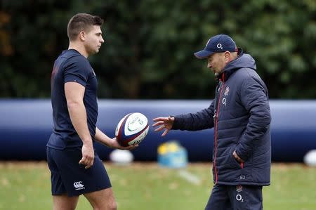 Britain Rugby Union - England Training - Pennyhill Park Hotel, Bagshot, Surrey - 24/11/16 England's Ben Youngs and Head Coach Eddie Jones during training Action Images via Reuters / Paul Childs Livepic