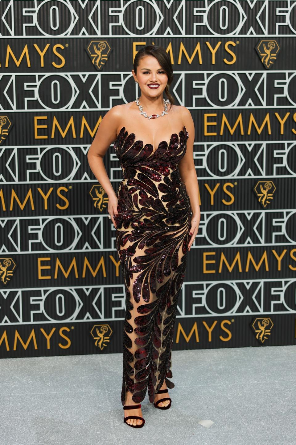 Selena Gomez in the custom Oscar de la Renta