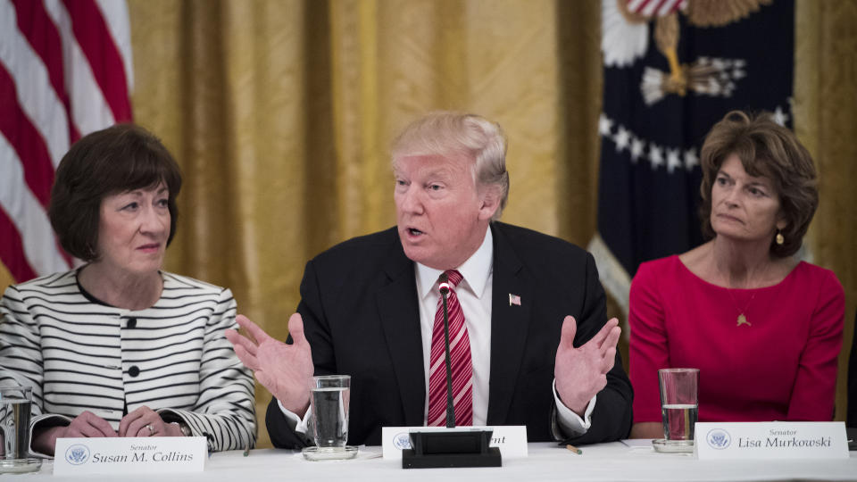 President Trump speaks as he meets with Republican senators about health care in the East Room of the White House on June 27, 2017. (Photo: Jabin Botsford/The Washington Post via Getty Images)