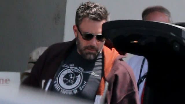 Looks like Ben and Jen are about to see each other once again! Just days after Ben Affleck was spotted alone in Los Angeles, looking somber, the <em>Batman v Superman</em> actor has boarded a private jet at Van Nuys Airport heading for Atlanta, Georgia, ET has learned exclusively. <strong>WATCH: EXCLUSIVE: A Somber Ben Affleck Returns Alone After Bahamas Trip With Jennifer Garner </strong> FameFlynet FameFlynet <strong>NEWS: Ben Affleck Breaks Social Media Silence After Jennifer Garner Split</strong> His soon-to-be ex-wife Jennifer Garner has also been spotted in Atlanta where she is set to begin filming her latest movie, <em>Miracles From Heaven</em>. One bit of good news for Affleck: Garner was still wearing her wedding band despite the couple announcing their divorce June 30. Likewise, Affleck was also still sporting his wedding band during his solo L.A. sighting. Splash News Affleck was spotted on the tarmac after touching down at the DeKalb Peachtree Airport in Chamblee, Georgia. Sources tell ET that Affleck went straight to the private house Garner is staying at while in Atlanta. FameFlynet Affleck will also begin shooting his own project, <em>Live by Night</em>, in Atlanta this month, which may also create several more photo ops with Garner. After this trip to Atlanta, Affleck will fly back to the West Coast for his first public appearance at San Diego's Comic-Con for Saturday's <em>Batman v Superman</em> panel. The couple was most recently together in the Bahamas on July 3, where they were photographed having an intimate conversation. <strong>WATCH: Ben & Jen's Split: New Details on What Went Wrong</strong> "After much thought and careful consideration, we have made the difficult decision to divorce," Affleck, 42, and Garner, 43, said in their statement to ET last week. "We go forward with love and friendship for one another and a commitment to co-parenting our children whose privacy we ask to be respected during this difficult time. This will be our only comment on this private, family matter. Thank you for understanding." The statement came after the couple tried to save their marriage through therapy. Ultimately, they grew apart due to personal and professional differences. The two share three children -- Violet, 9, Sereaphina, 6, and Samuel, 3.