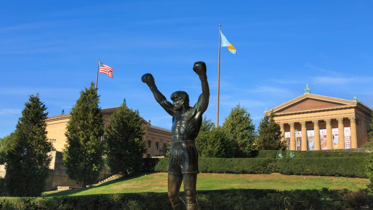 <div>Rocky Statue Philadelphia Museum of Art, Philadelphia, Pennsylvania. (Photo by: Jumping Rocks/UIG via Getty Images)</div>