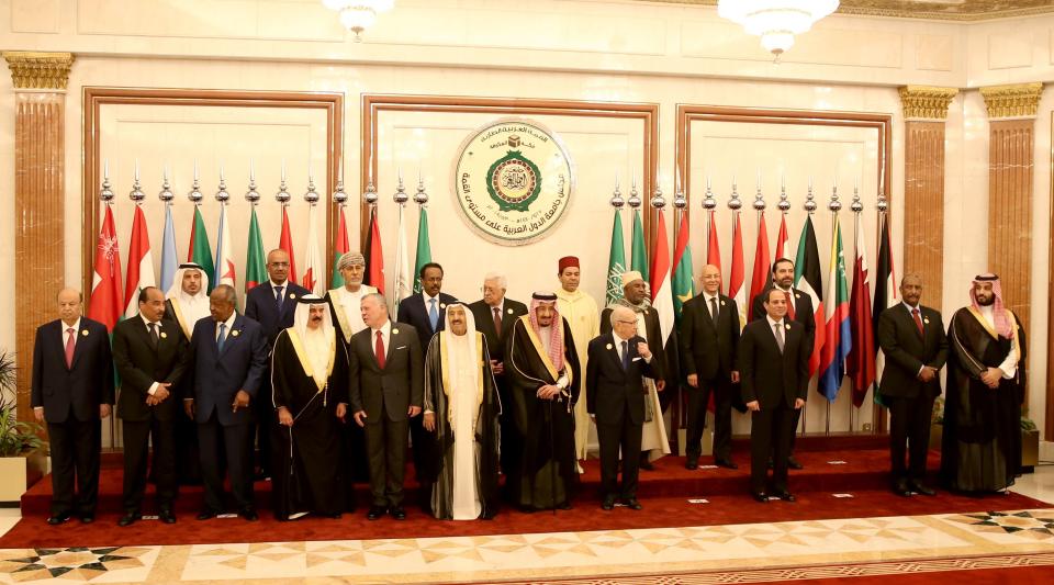 FILE PHOTO: Arab League leaders are posing for a family picture ahead of the extraordinary Arab summit held at al-Safa Royal Palace in Mecca on May 31, 2019. (Photo: BANDAR ALDANDANI/AFP via Getty Images)