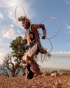 Derrick Suwaima Davis (Hopi/Choctaw, pictured) and Ryon Polequaptewa (Hopi) will present “DANCING WITH THE UNIVERSE | Native Style,” an original theatrical work, on Oct. 9 at Idyllwild Arts.