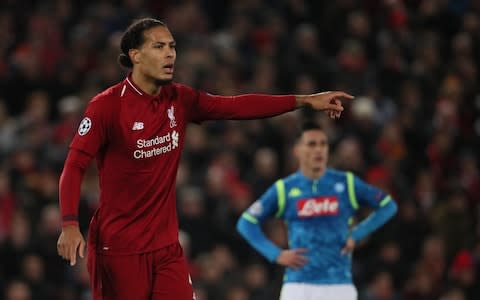 Virgil van Dijk of Liverpool during the UEFA Champions League Group C match between Liverpool and SSC Napoli at Anfield on December 11, 2018 in Liverpool, United Kingdom - Credit:  Getty Images