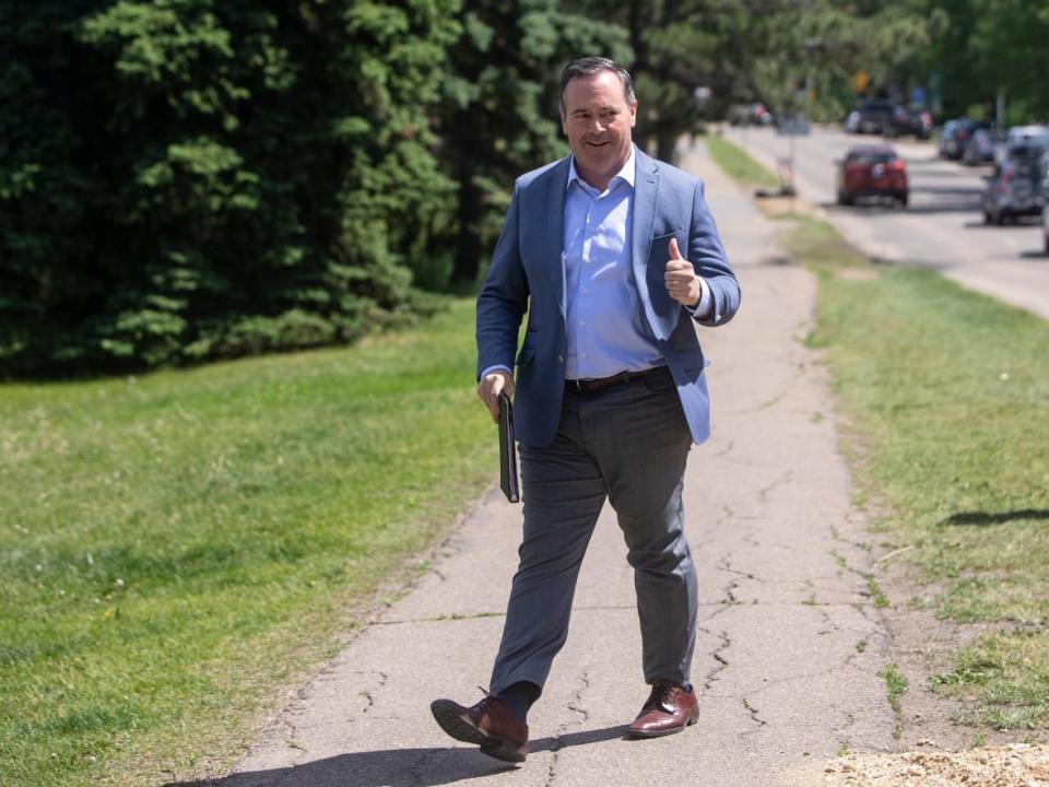 Former Alberta Premier Jason Kenney announced on Tuesday that he is resigning from his seat effective immediately.   ((Jason Franson/The Canadian Press) - image credit)