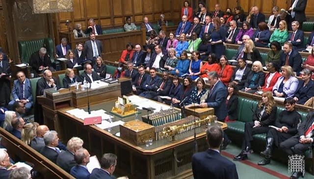 Labour leader Sir Keir Starmer during PMQs