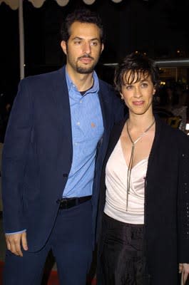 Guy Oseary and Alanis Morissette at the LA premiere of Warner Bros.' Starsky & Hutch