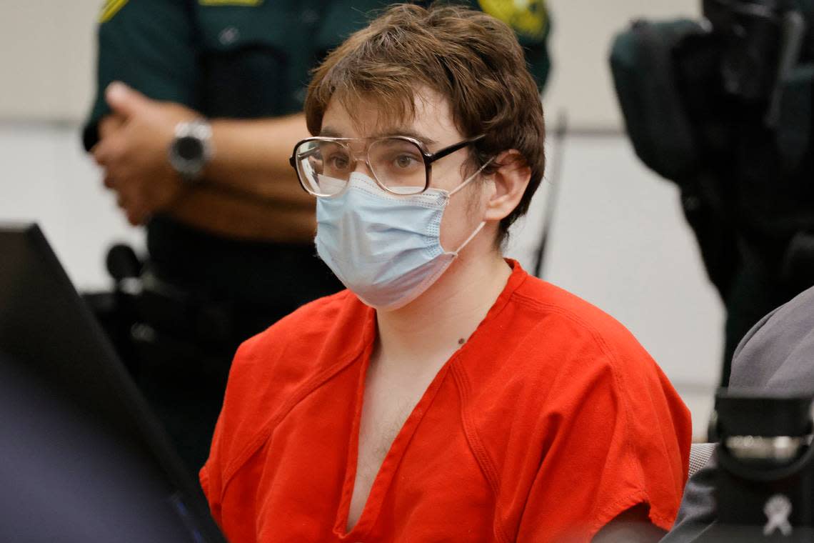 Marjory Stoneman Douglas High School shooter Nikolas Cruz sits at the defense table during a victim impact statement at his sentencing hearing at the Broward County Courthouse in Fort Lauderdale on Wednesday, Nov. 2, 2022.