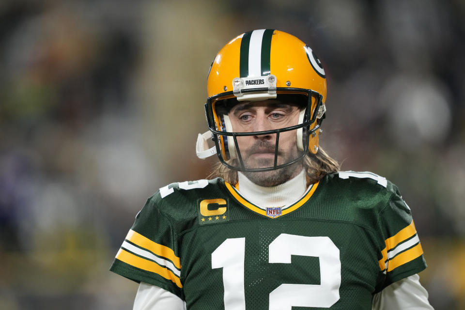 Closeup of Aaron Rodgers