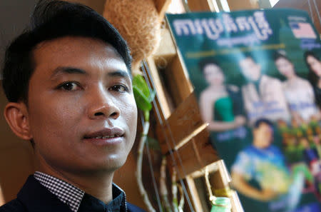 Singer Yorn Young poses for a picture before a news conference in Phnom Penh, Cambodia, March 6, 2018. REUTERS/Samrang Pring