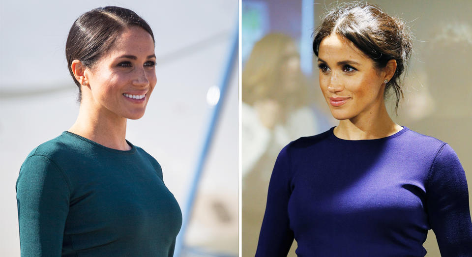 Meghan Markle has opted for the same Givenchy basic in two colours. [Photo: Getty]