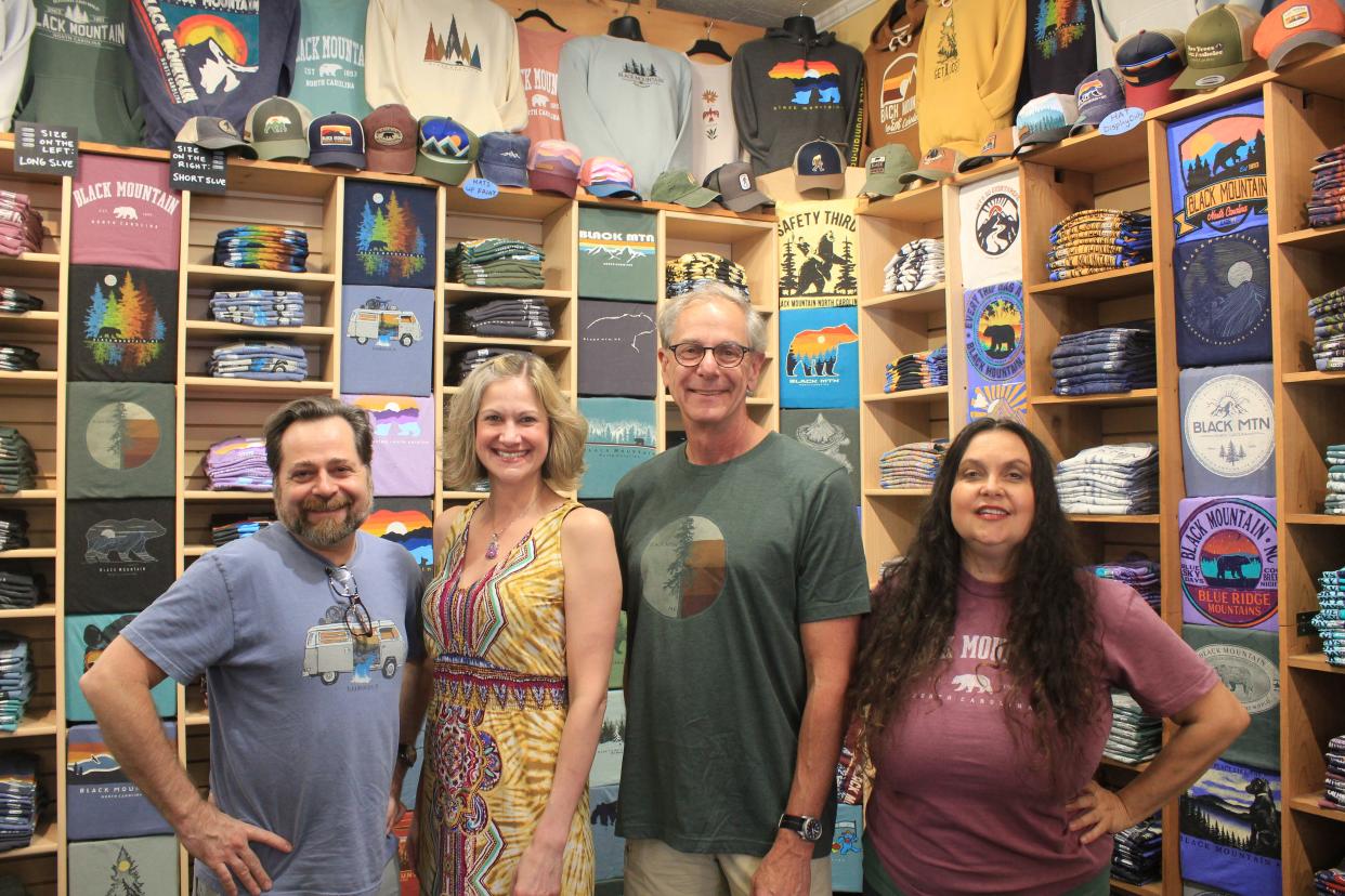 Jeff Hampton, Ashley Wood, Robert Hope and Jeanne Johnson all work at C.W. Moose Trading Company. Hope owns the store.