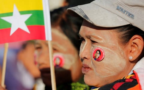 Myanmar citizens have been praising Aung San Suu Kyi for defending their national interests - Credit: Reuters