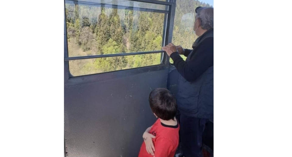 Eitan with his great-grandad in a photo taken moments before the accident. Credit: The U.S. Sun