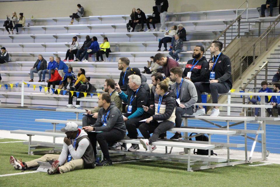 Scouts from more than 25 NFL teams were in attendance at South Dakota State football Pro Day on Wednesday at the SJAC in Brookings.