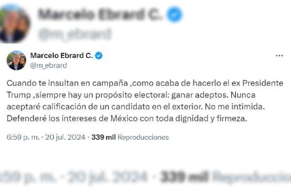 Marcelo Ebrard responde a Trump