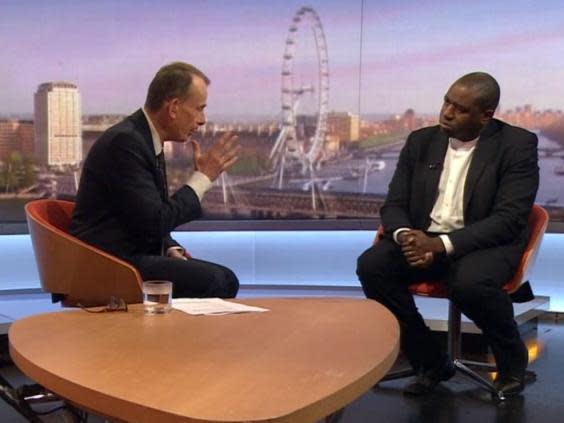 The Tottenham MP on ‘The Andrew Marr Show’ (PA)