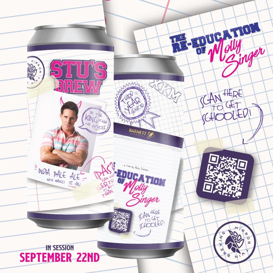 A beer made exclusively by Mirror Twin Brewing for the premiere of "The Re-Education of Molly Singer" features East Peoria native Zach Scheerer. The India pale ale, called Stu's Brew, is named after Scheerer's character in the film.