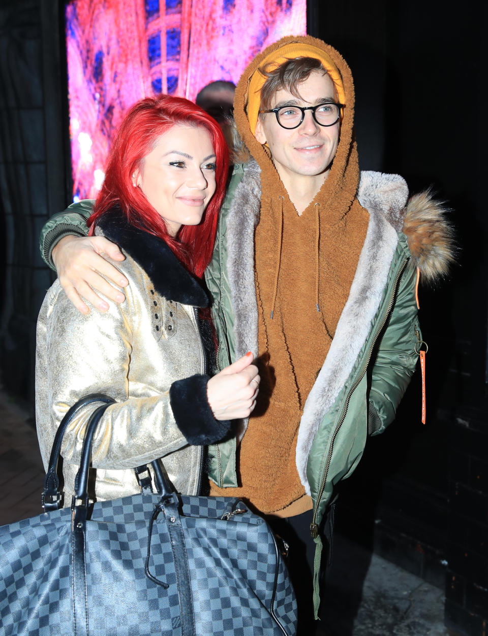 Strictly Come Dancing stars Joe Sugg and Dianne Buswell arrive at Blackpool Tower Ballroom for Strictly Come Dancing rehearsals. (Photo by Peter Byrne/PA Images via Getty Images)