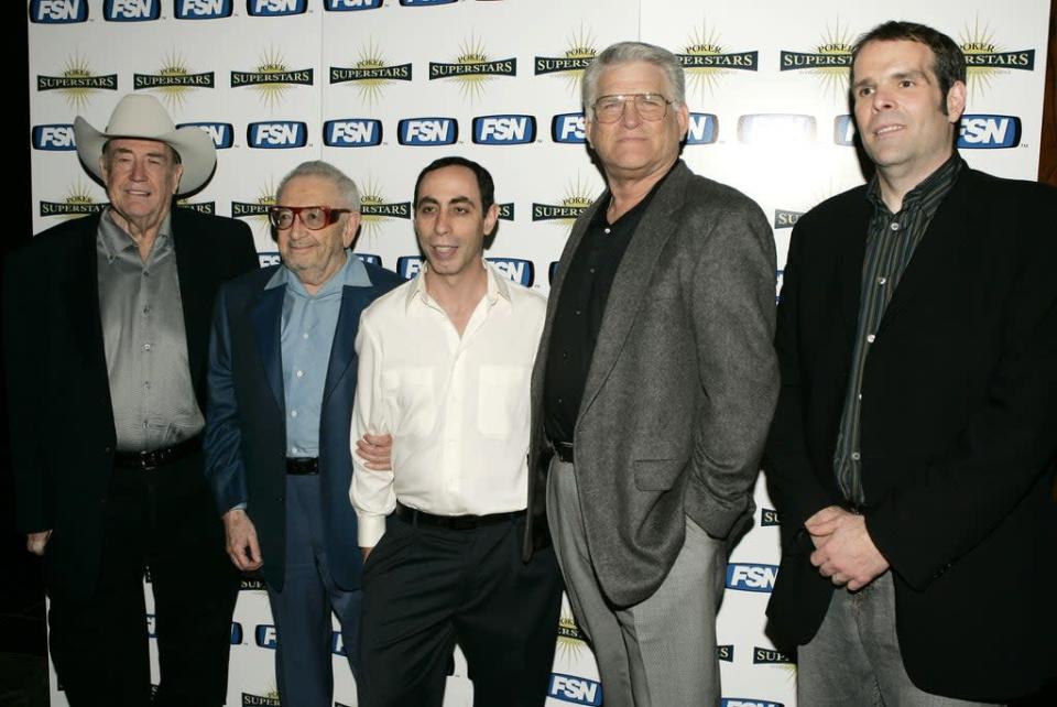 Henry Orenstein, second from left, with other poker-playing stars of  Fox Sport Net&#x002019;s &#x002018;Poker Superstar Invitational Tournament&#x002019; in 2004 (Getty)