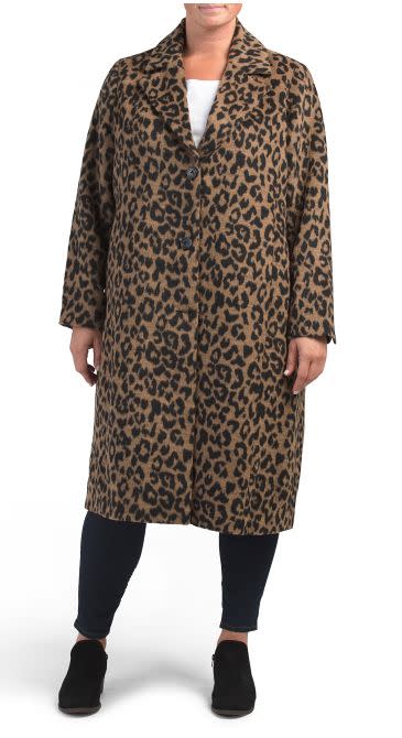 "I love the wool coat I currently have (a forest green and velvet floral wool coat from Banana Republic circa 2015), but it's been well loved through the years. On Cyber Monday I knew I wanted to find an affordable statement coat that I could alternate between, and decided on this<a href="https://fave.co/34Fg3tm" target="_blank" rel="noopener noreferrer"> long wool-blend leopard coat from T.J.Maxx</a> because it comes in plus sizes, and I wanted something oversized. Though the brand doesn't have Cyber Monday sales, per say, the coat is marked down nearly half off its retail value, and I also got free shipping on it." &mdash; <a href="https://www.instagram.com/brittany_nims/" target="_blank" rel="noopener noreferrer">Brittany Nims</a>,&nbsp;Commerce Content &amp; Strategy Manager