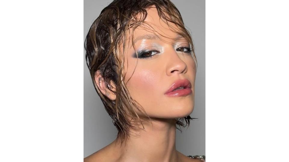 Rita Ora with wet look hair for met gala