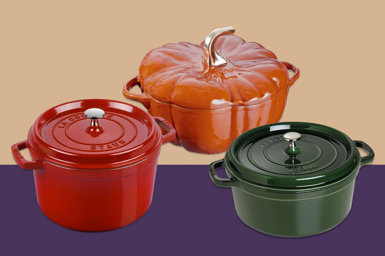 Staub dutch ovens in various colors