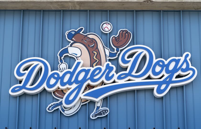 LOS ANGELES, CA - JULY 10: Dodger dog food stand located in the reserve section.