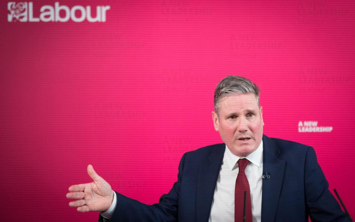 Labour leader Sir Keir Starmer delivers a virtual speech on Scotland, devolution and the United Kingdom -  Stefan Rousseau/PA