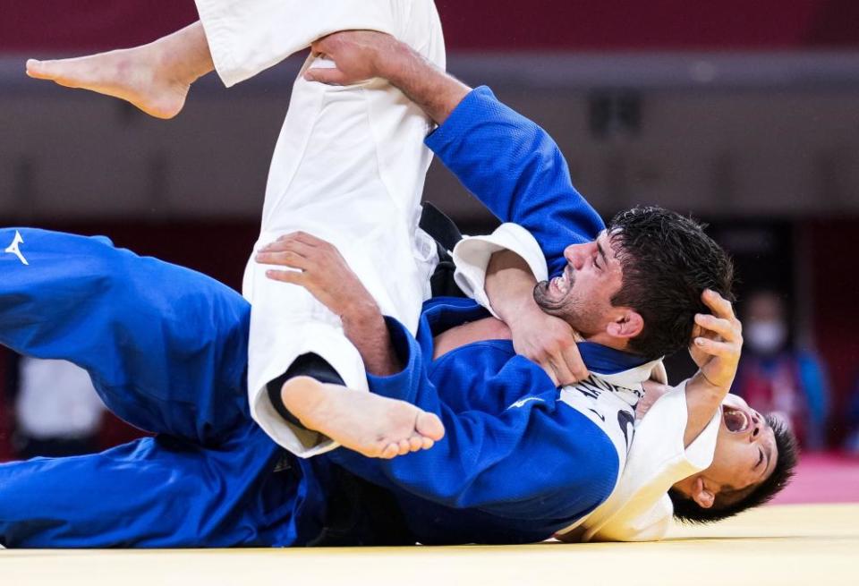 Lasha Shavdatuashvili of Georgia competing in the men’s 73kg final