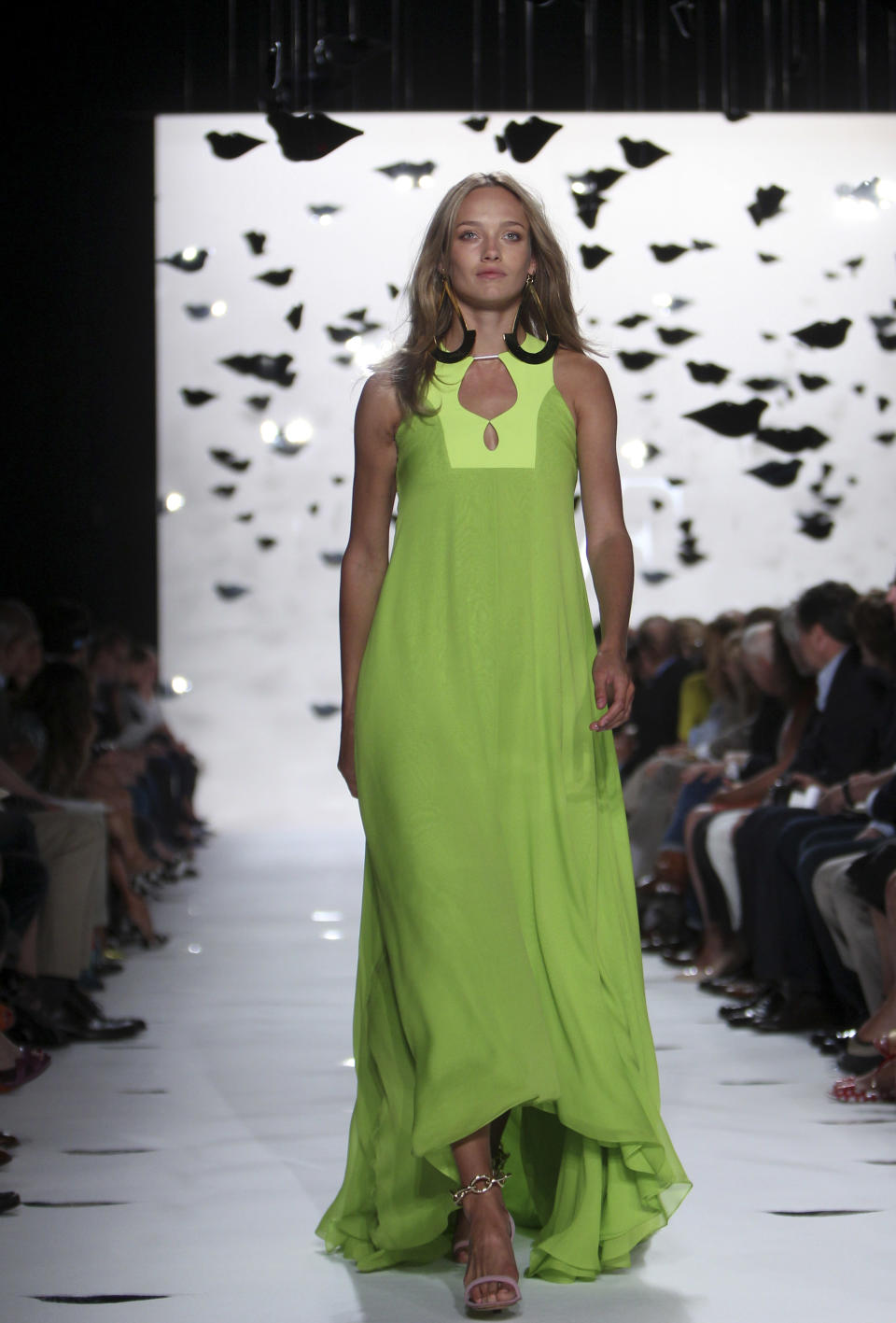 The Diane Von Furstenberg Spring 2013 collection is modeled during Fashion Week in New York, Sunday, Sept. 9, 2012. (AP Photo/Seth Wenig)